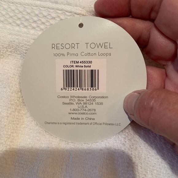 NWT White Charisma Embroidered University of Texas "Hook 'Em" Resort Towels - Picture 4 of 6